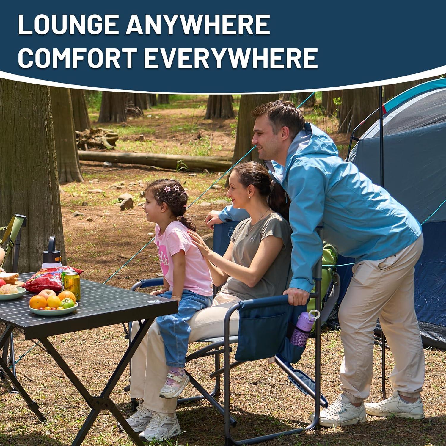 Silla Plegable Timber Ridge XXL Azul - Alta Resistencia 227 kg