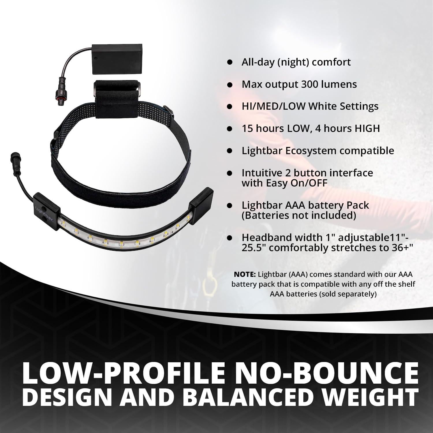 Linterna Frontal LED Lightbar 300 Lúmenes Resistente al Agua