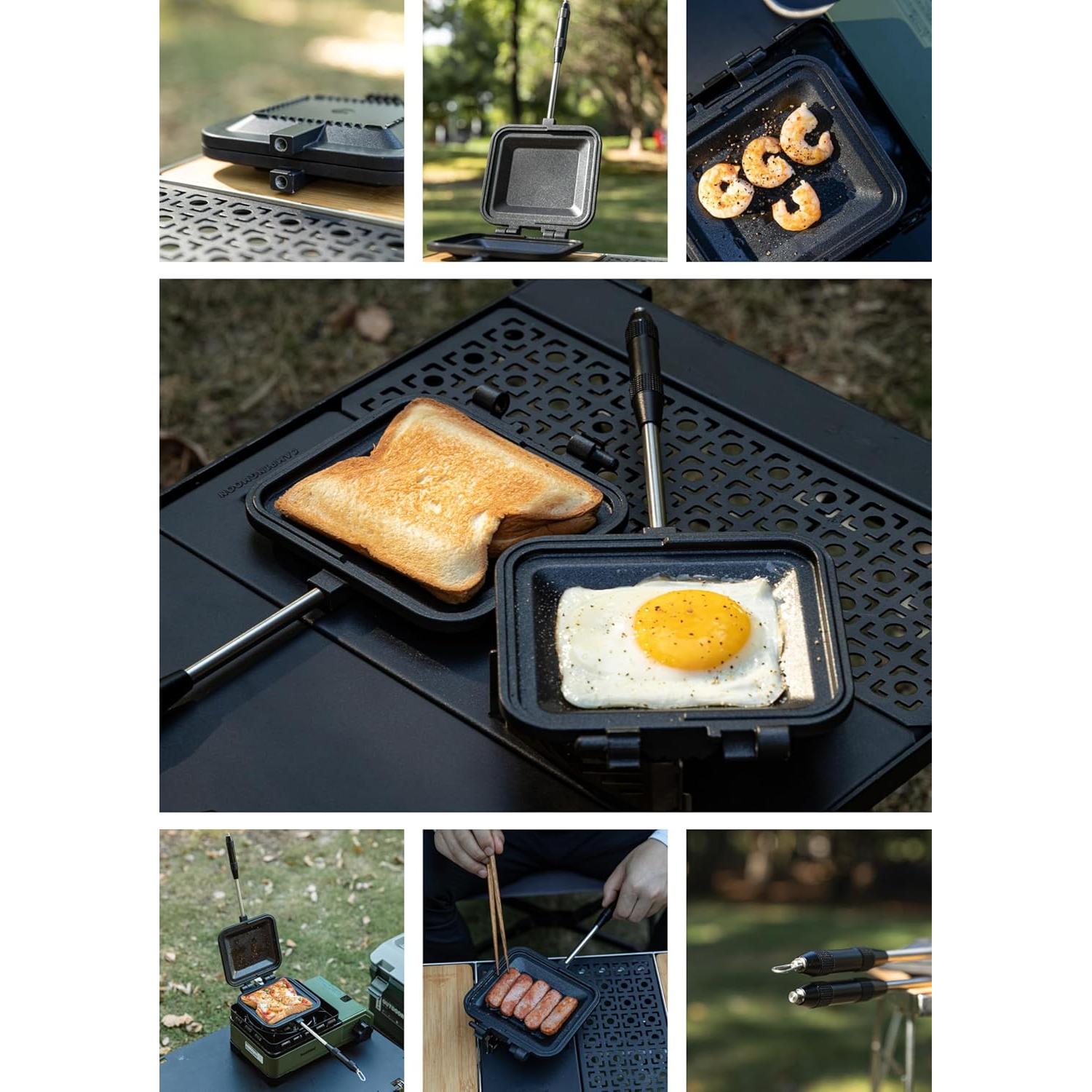 Hacedor de Sándwiches Camping Moon TT-1315 Aluminio Negro