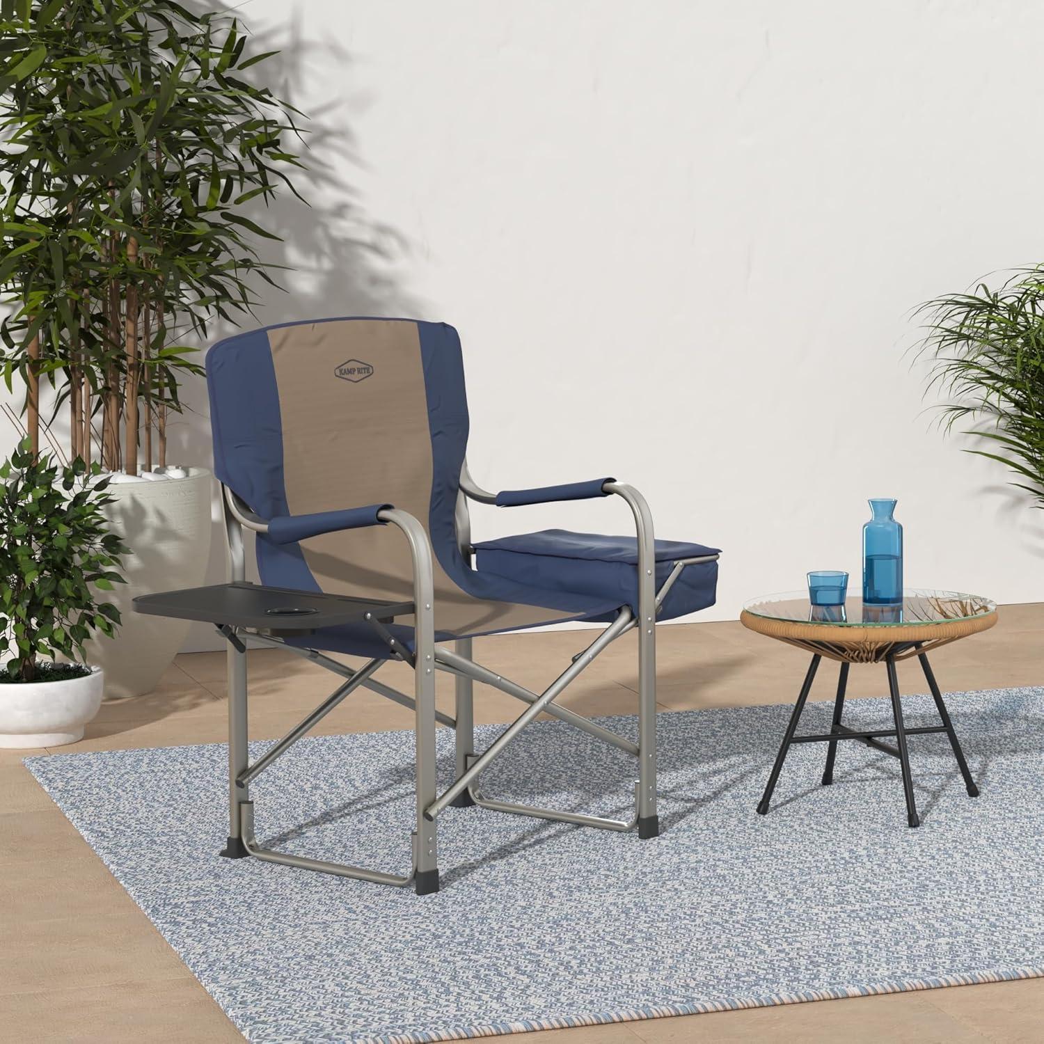Silla de Director Plegable Kamp-Rite con Cooler y Mesa Azul