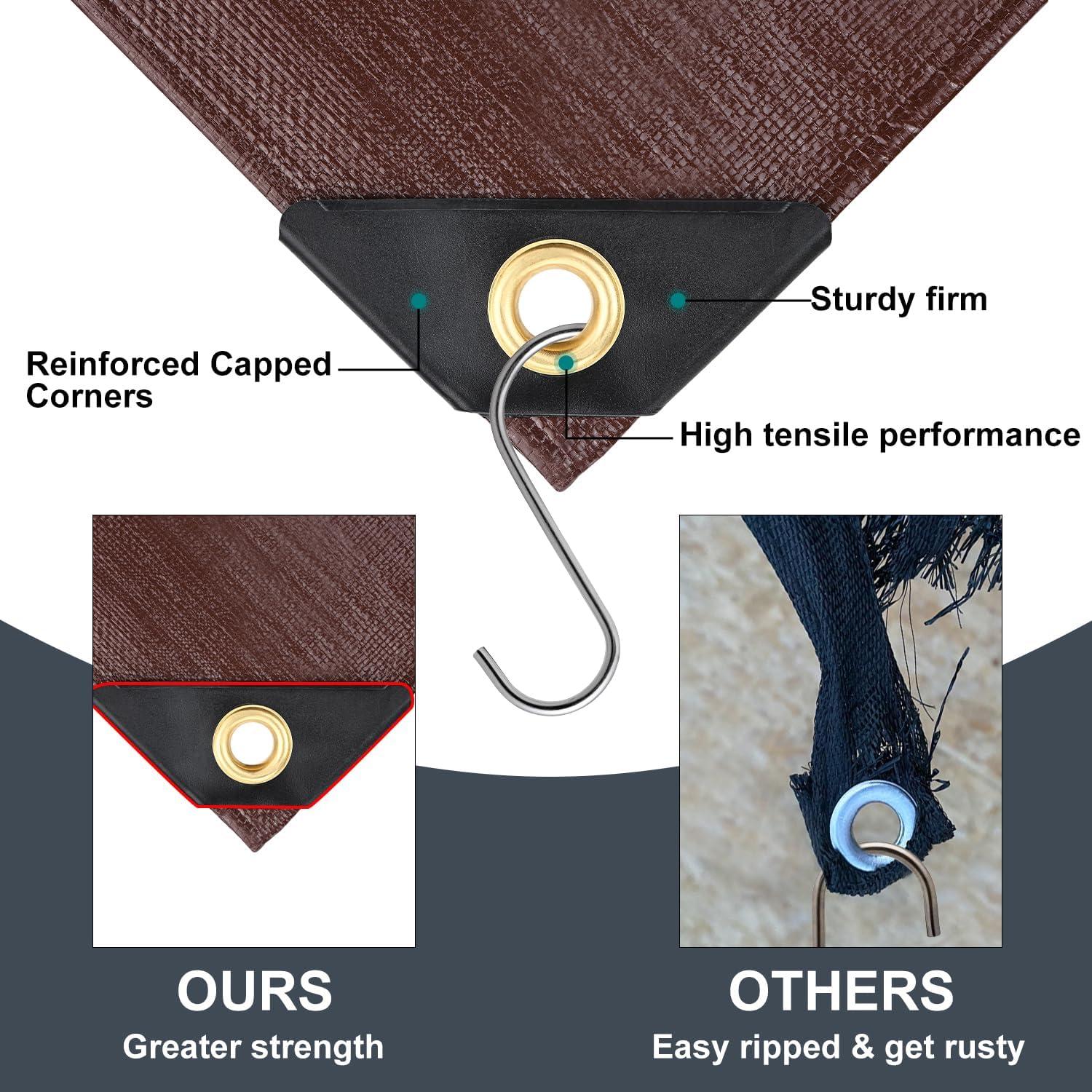 Lona Impermeable 6x8 pies 14 Mil Alta Resistencia con Ojetes