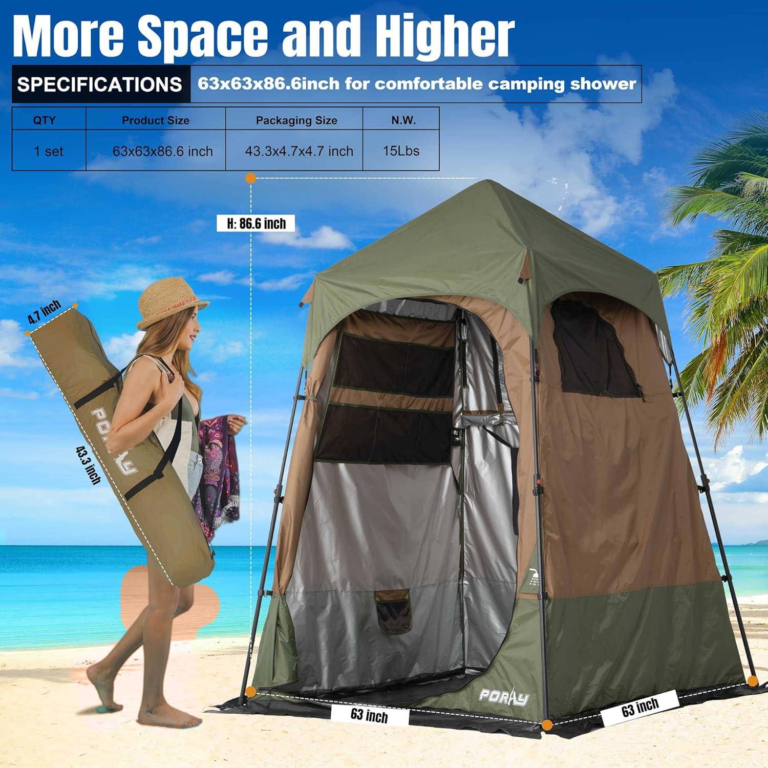 Tienda de Ducha Camping Deluxe Porayhut SIG SHW 160x160x220cm