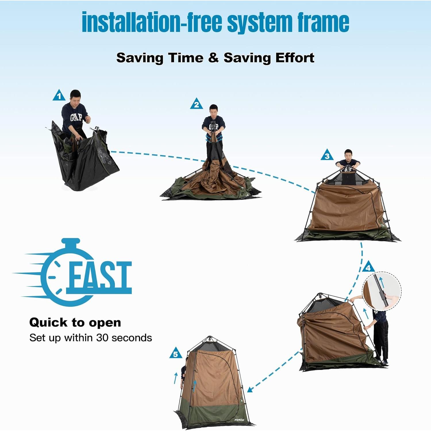 Tienda de Ducha Camping Deluxe Porayhut SIG SHW 160x160x220cm