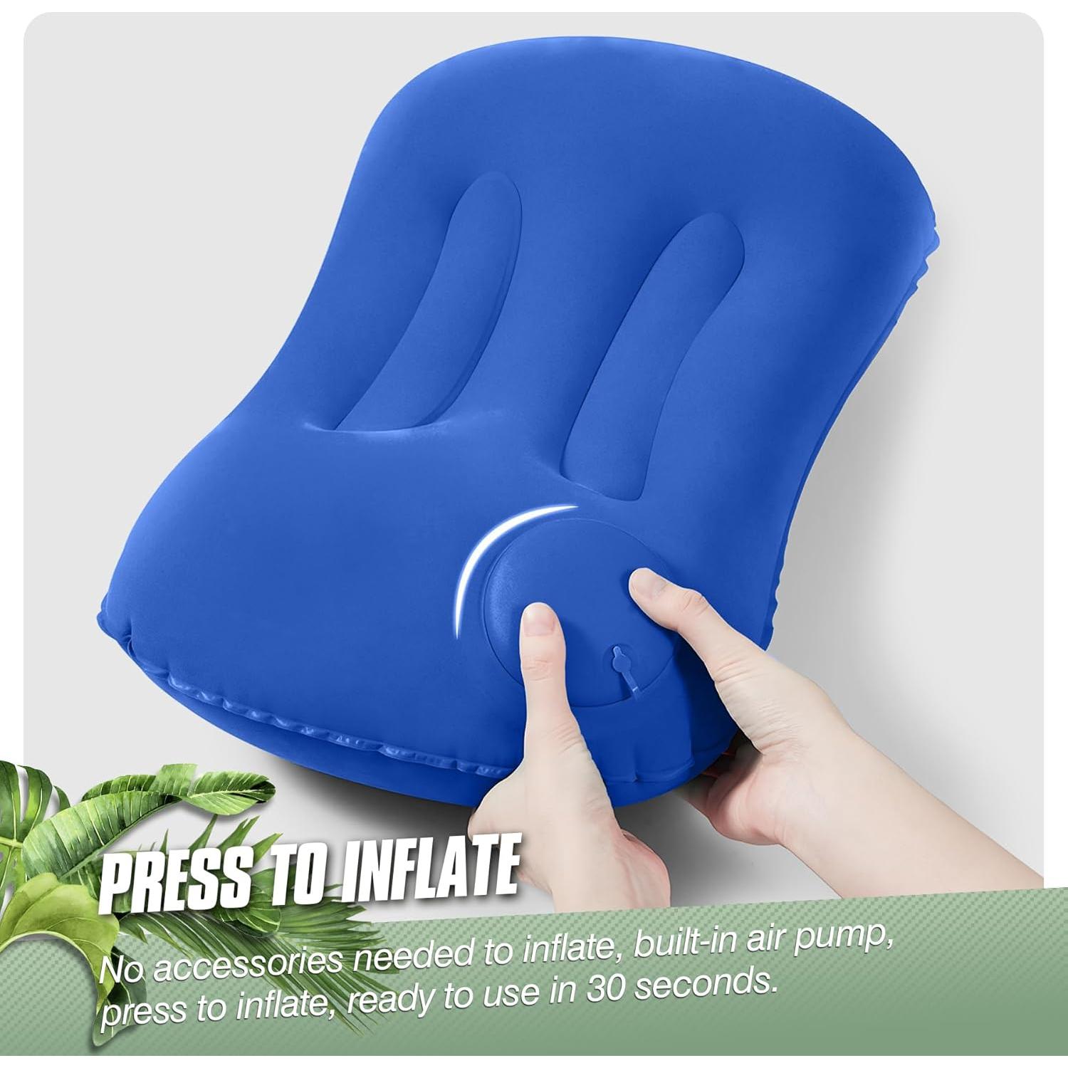 2 Almohadas Inflables Vivikivi para Camping y Viaje Azul