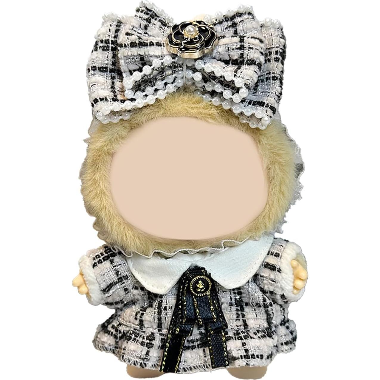 Conjunto de Ropa para Muñecas Labubu 17cm - Atuendo Blanco Chic