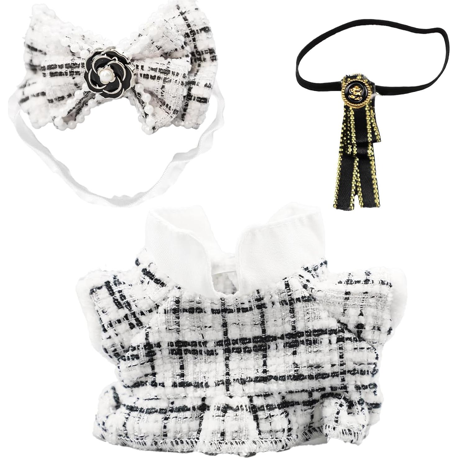 Conjunto de Ropa para Muñecas Labubu 17cm - Atuendo Blanco Chic