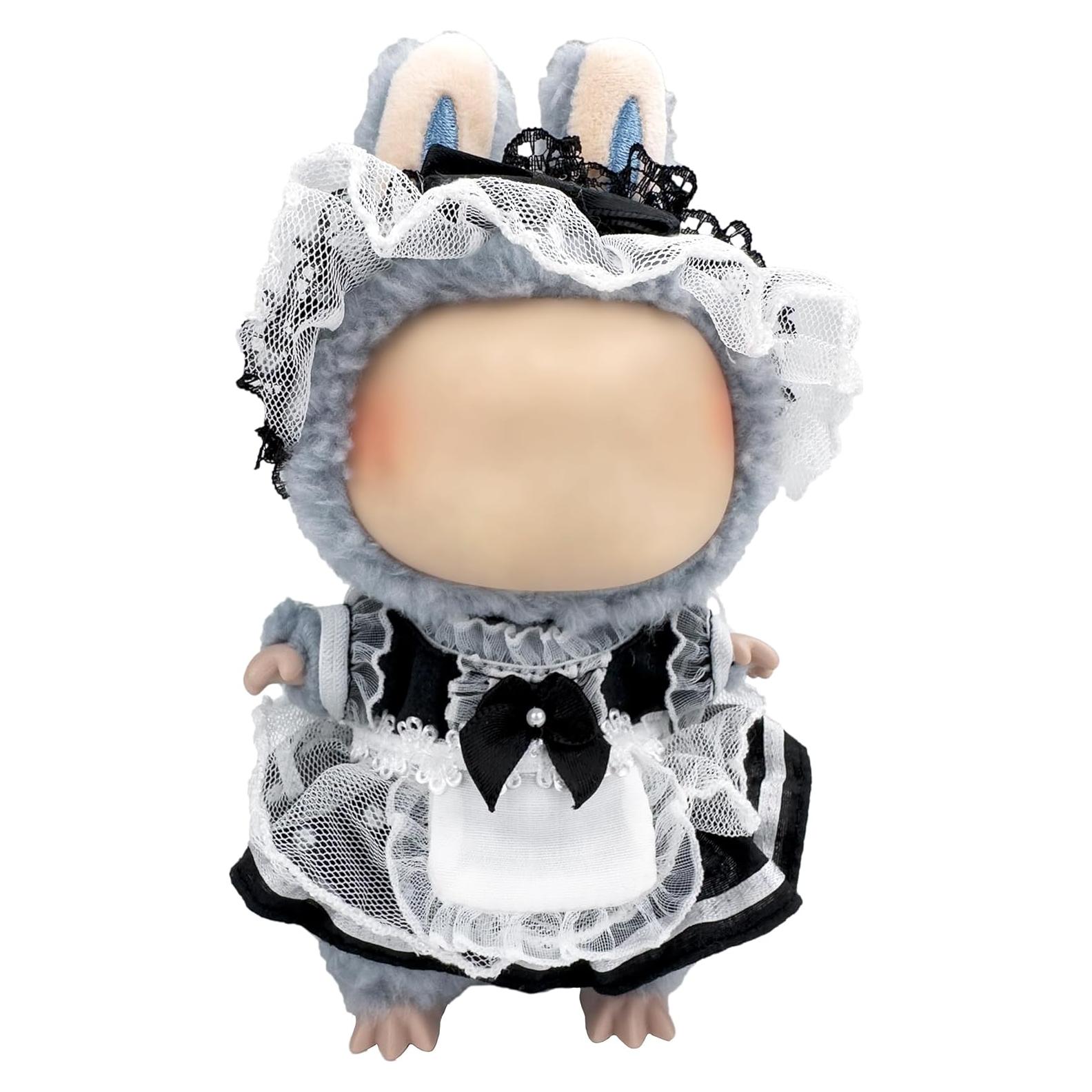 Conjunto de Ropa y Accesorios para Muñeca Labubu 17cm - Negro