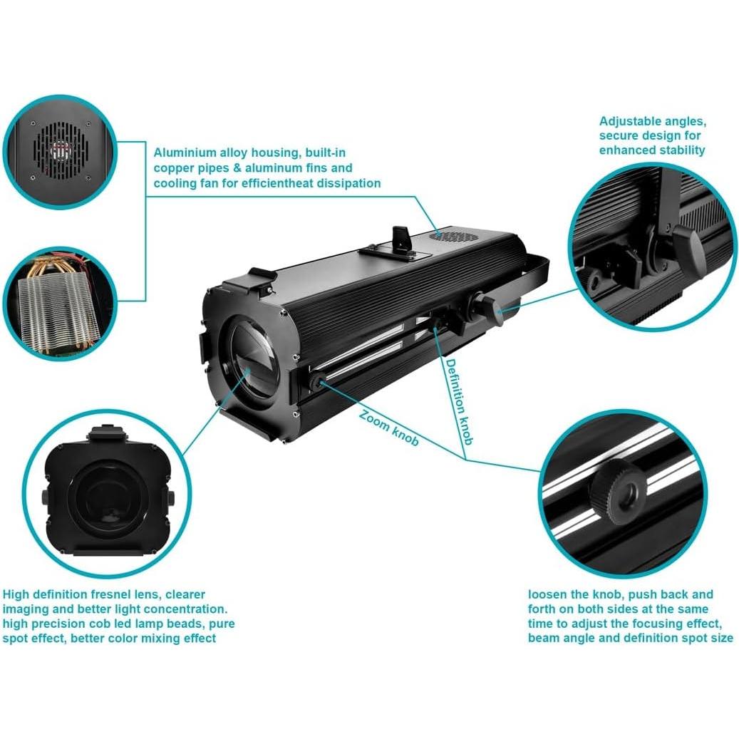 Luz de Escenario LED Monoprice 200W RGBW Elipsoidal