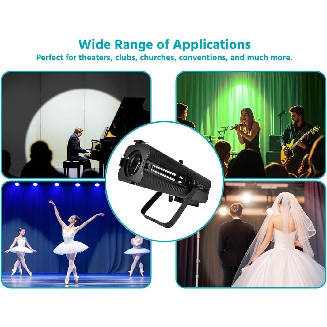 Luz de Escenario LED Monoprice 200W RGBW Elipsoidal