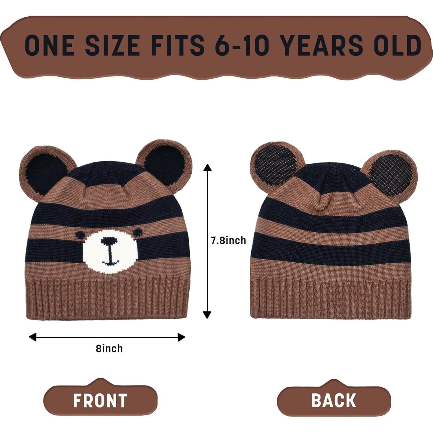 Gorro de Punto para Niños Catalonia - Diseño Oso - Talla Única