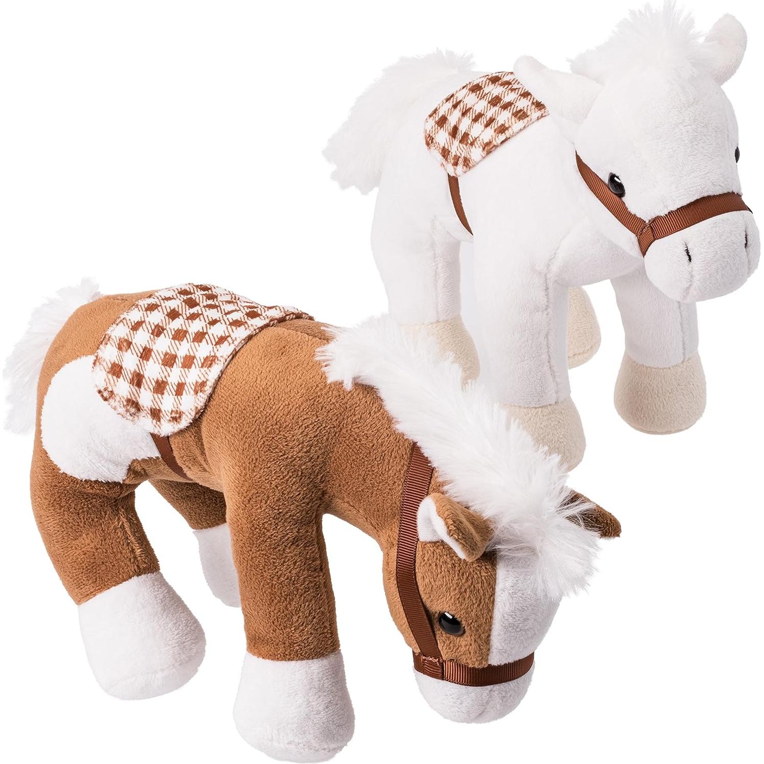 Set de 4 Caballos de Peluche Prextex 25.4 cm para Niños