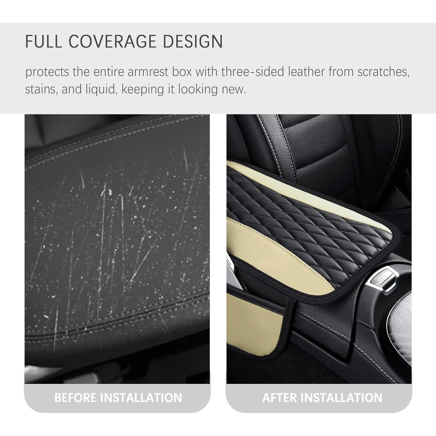 Cubierta de Consola Central de Cuero IHOTDER Beige 31.5x20.5 cm