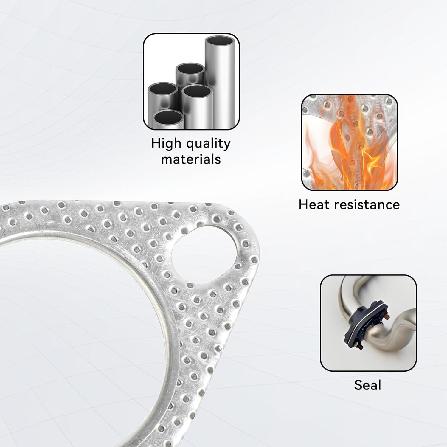 Juego de 2 Juntas de Escape Tioollev 5.08 cm con Tornillos