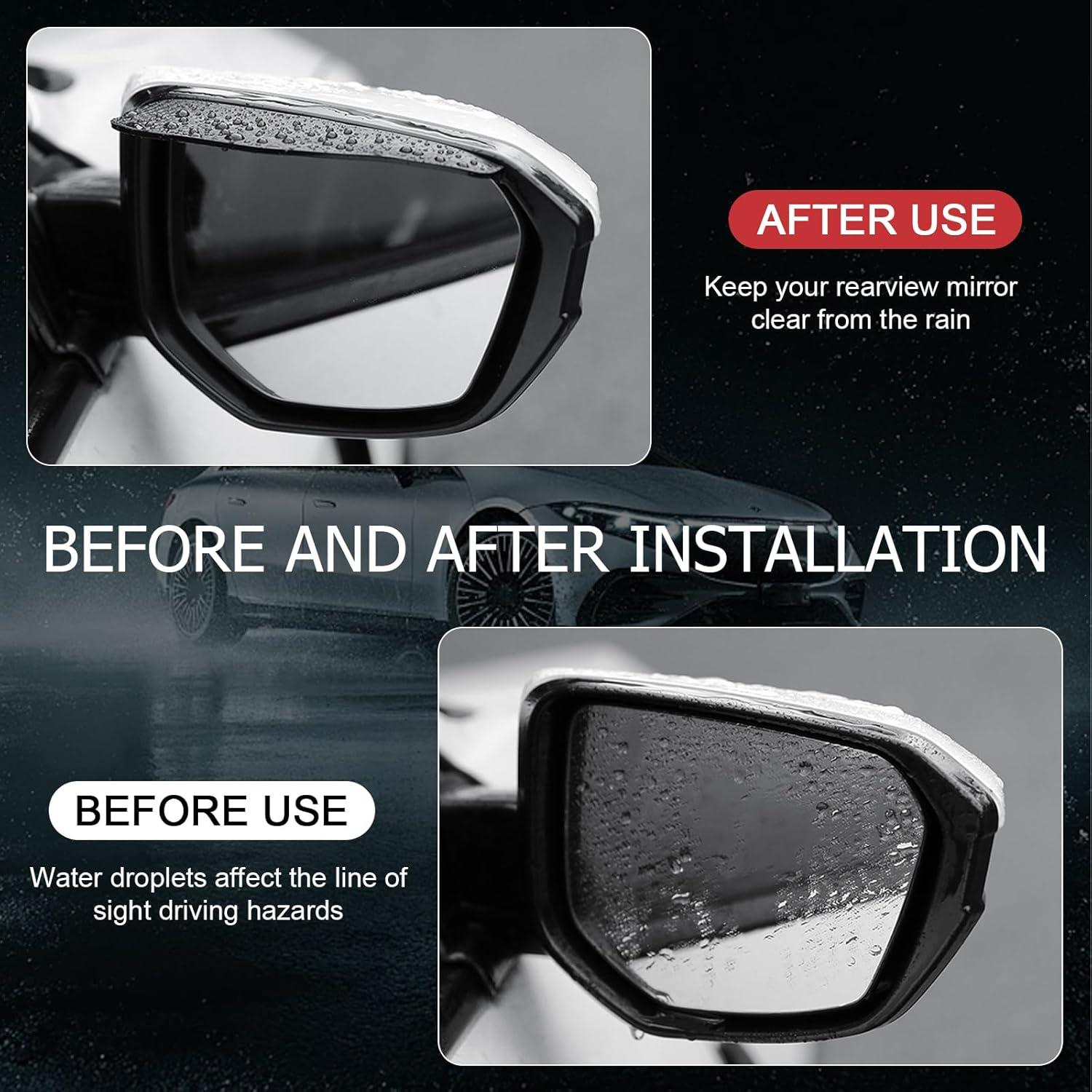 Cejas de Lluvia para Espejo Retrovisor Ferianl 2PCS PVC
