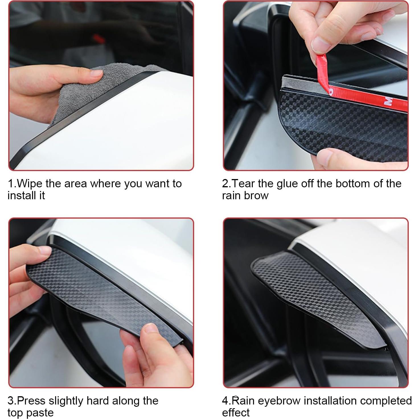 Cejas de Lluvia para Espejo Retrovisor Ferianl 2PCS PVC