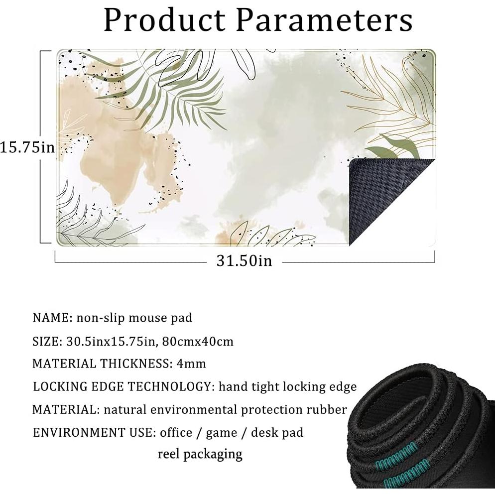 Alfombrilla de Teclado Grande YKJWW Verde Matcha 80x40cm