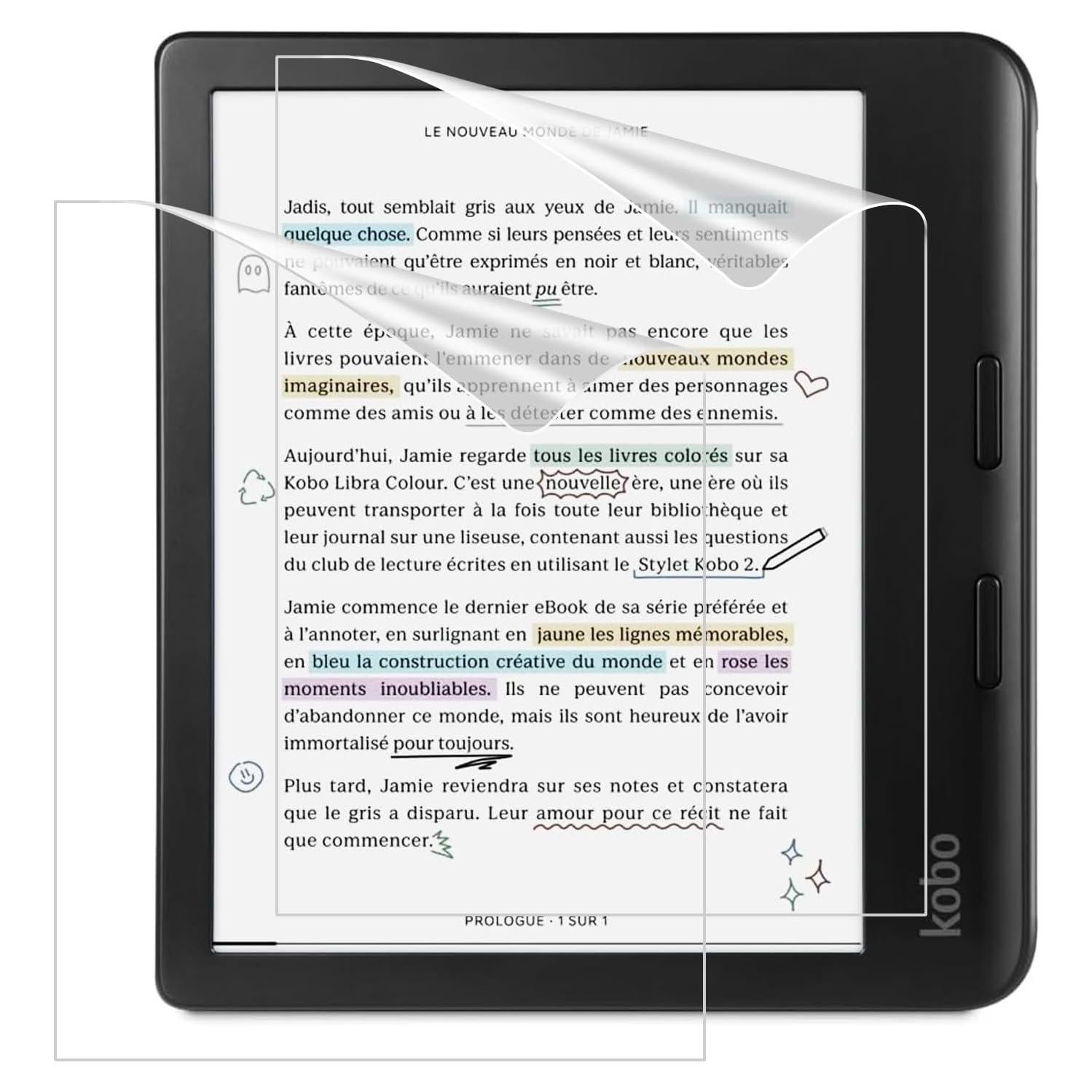 MoKo 2-Pack Protector de Pantalla Mate para Kobo Libra 7"