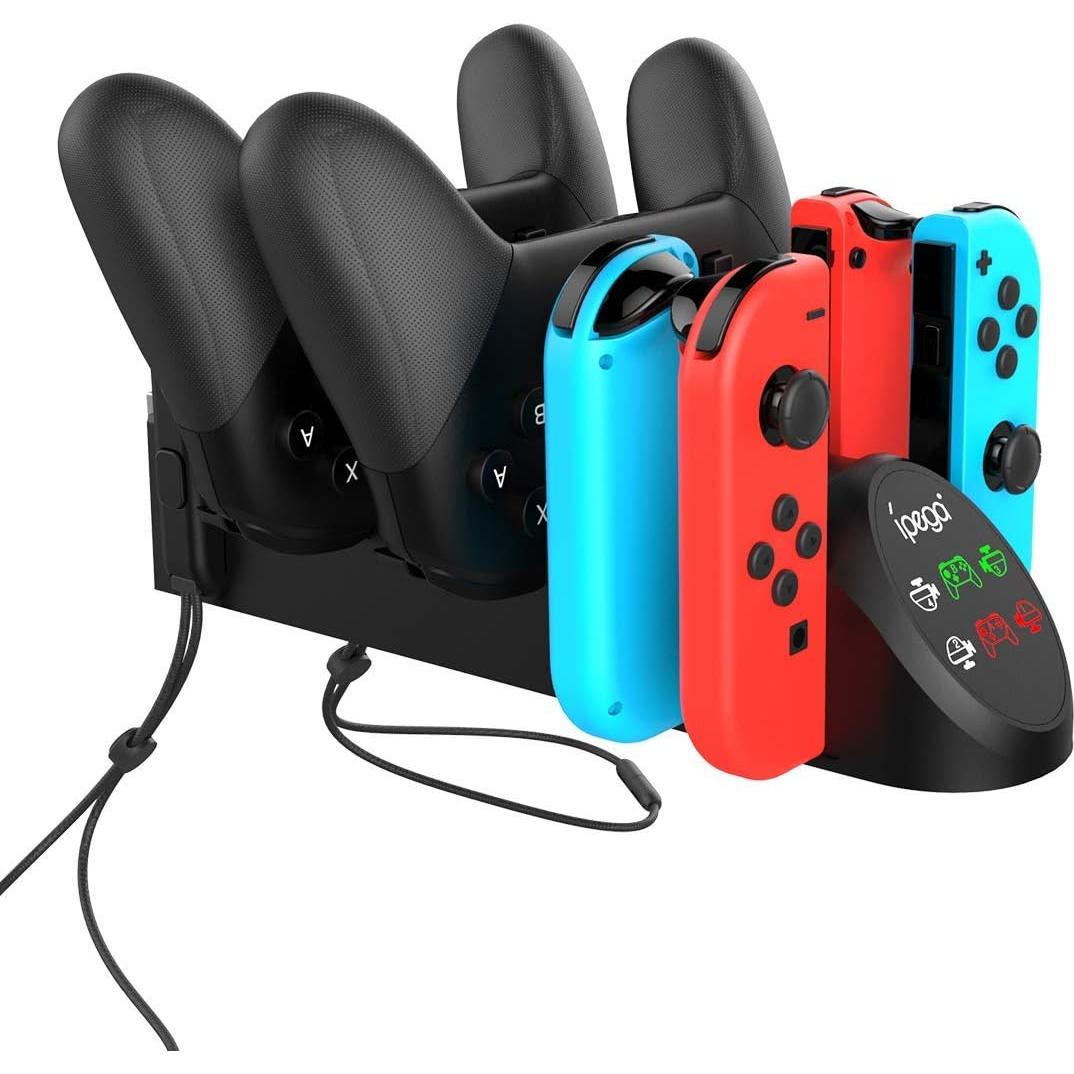 Cargador ECHZOVE 6 en 1 para Controladores Nintendo Switch