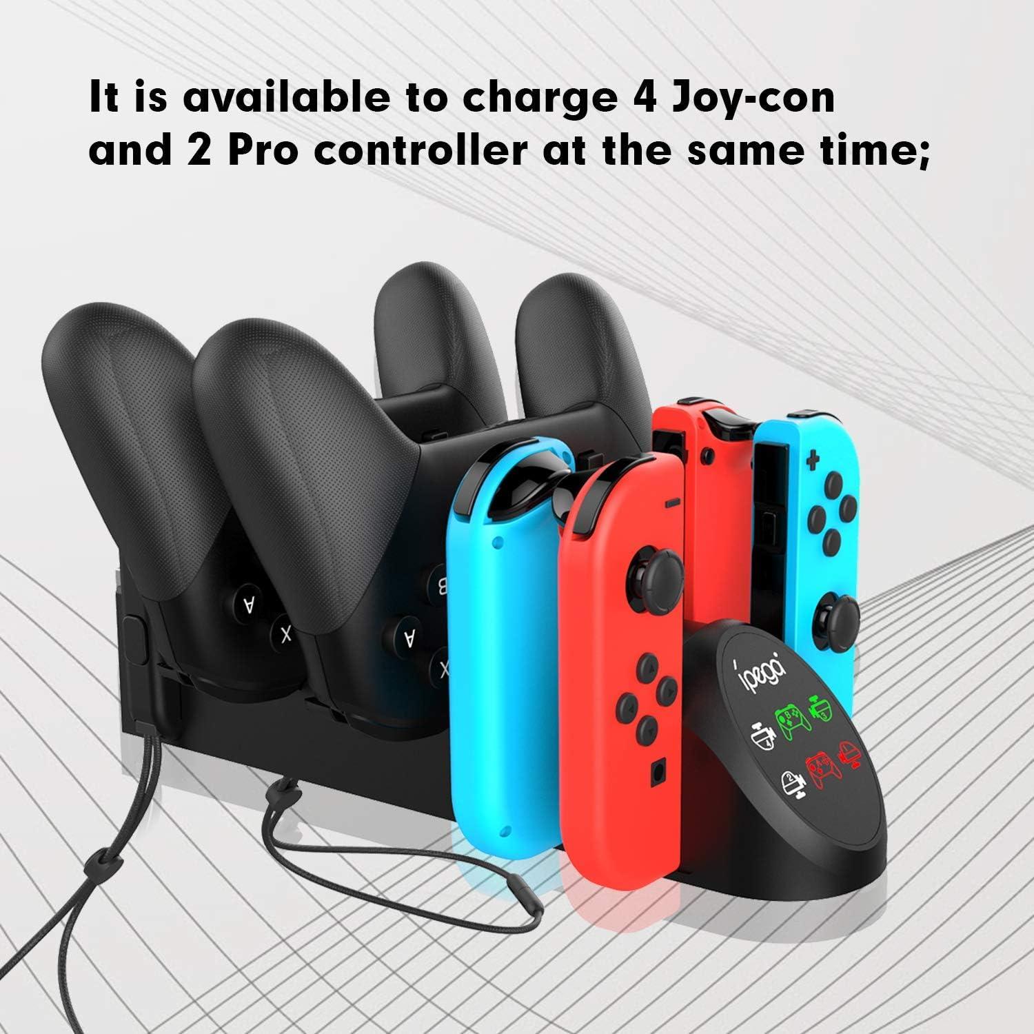 Cargador ECHZOVE 6 en 1 para Controladores Nintendo Switch
