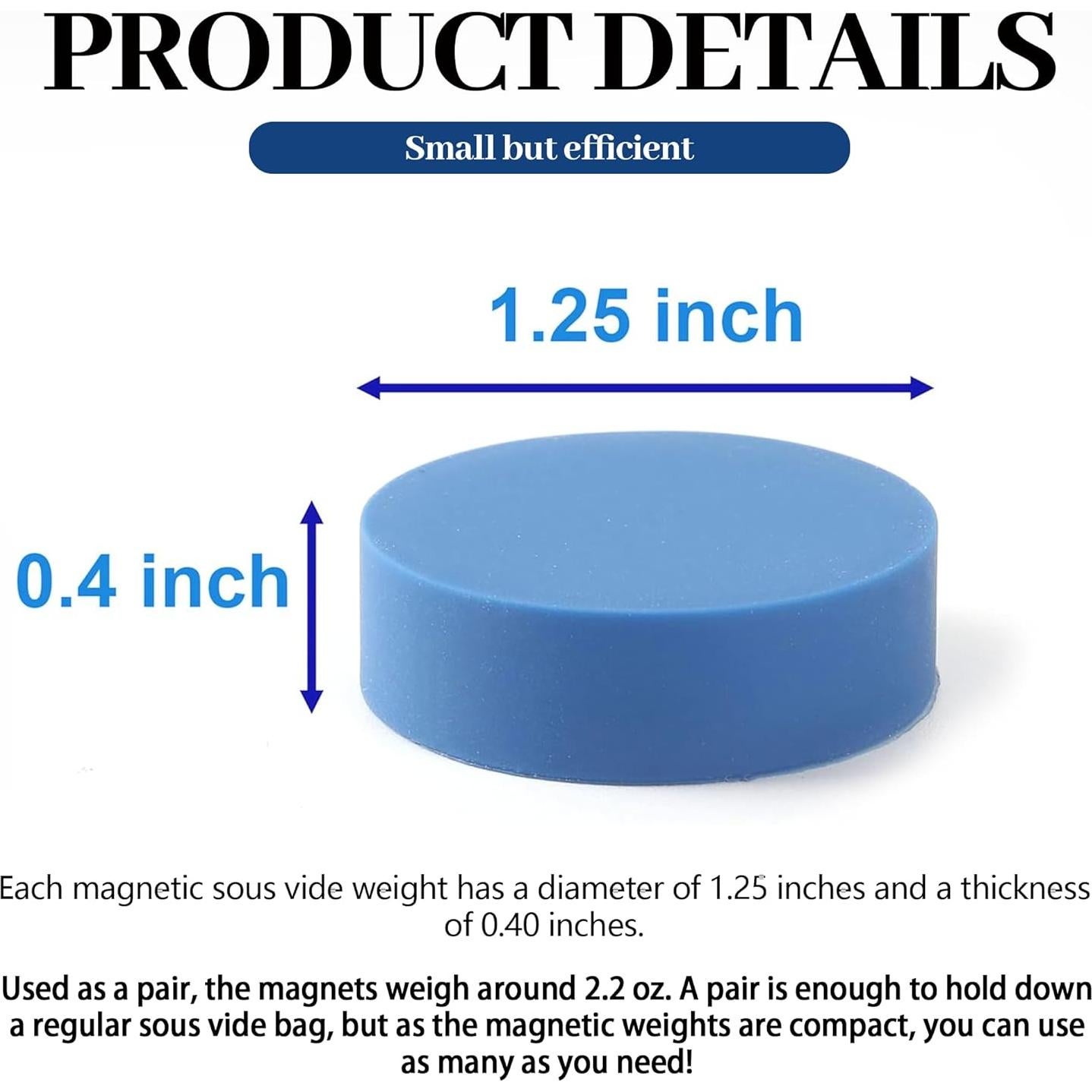 Pesas Magnéticas Sous Vide TonGass 8-Pack Silicona 62g