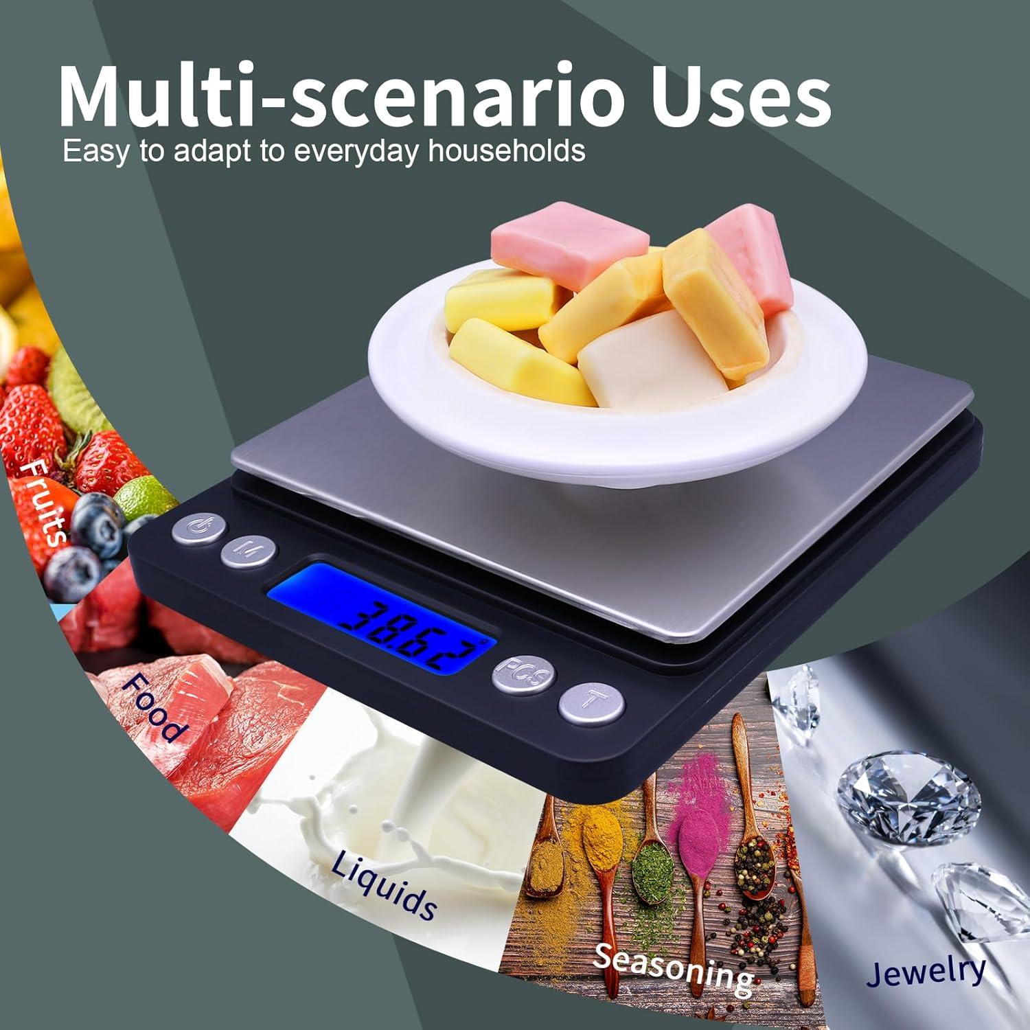 Báscula Digital de Gramos Barlunbee I2000BK500 500g 0.01g Negra