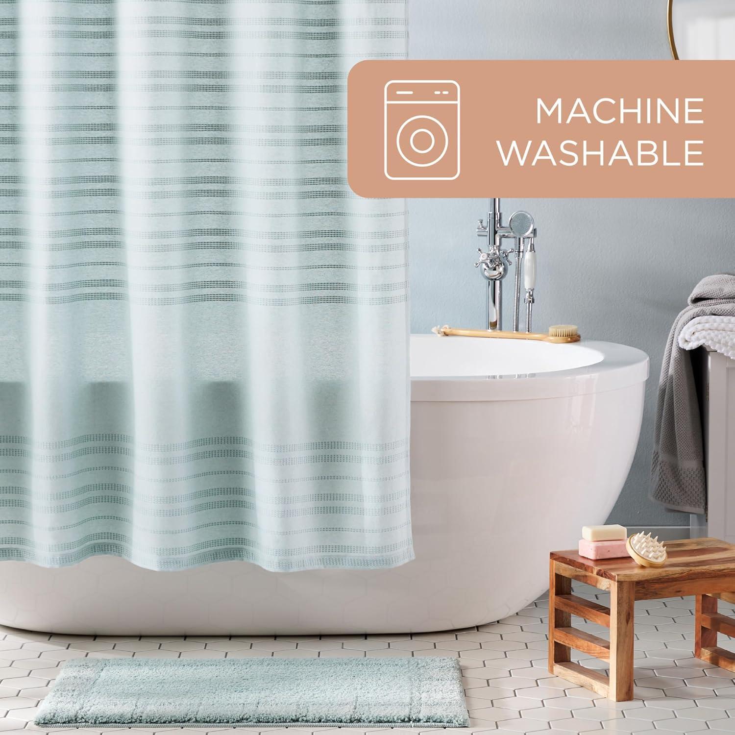 Cortina de Ducha Texturizada Town & Country Sophia 178x183 cm Azul Aqua