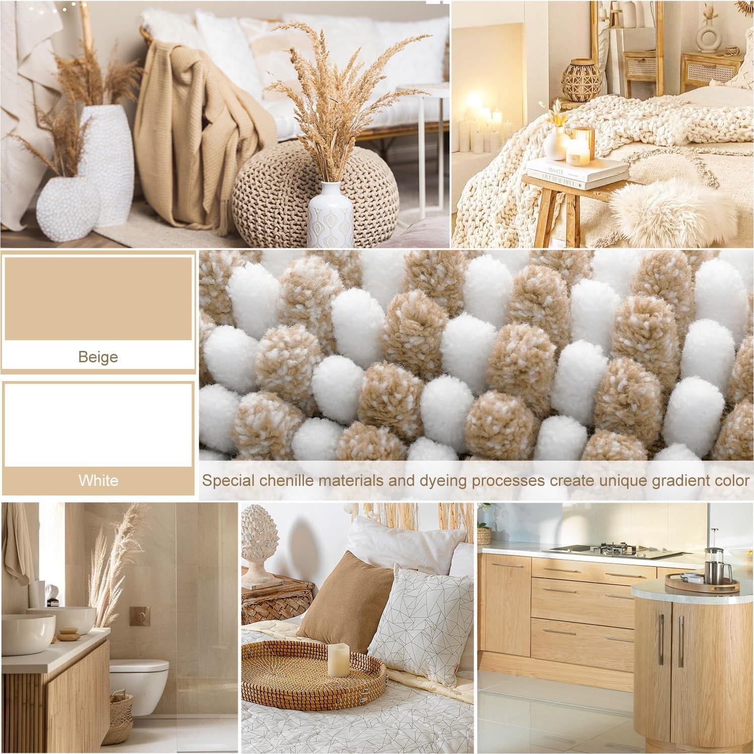 Conjunto de Alfombrillas de Baño BSICPRO 2 Piezas Beige