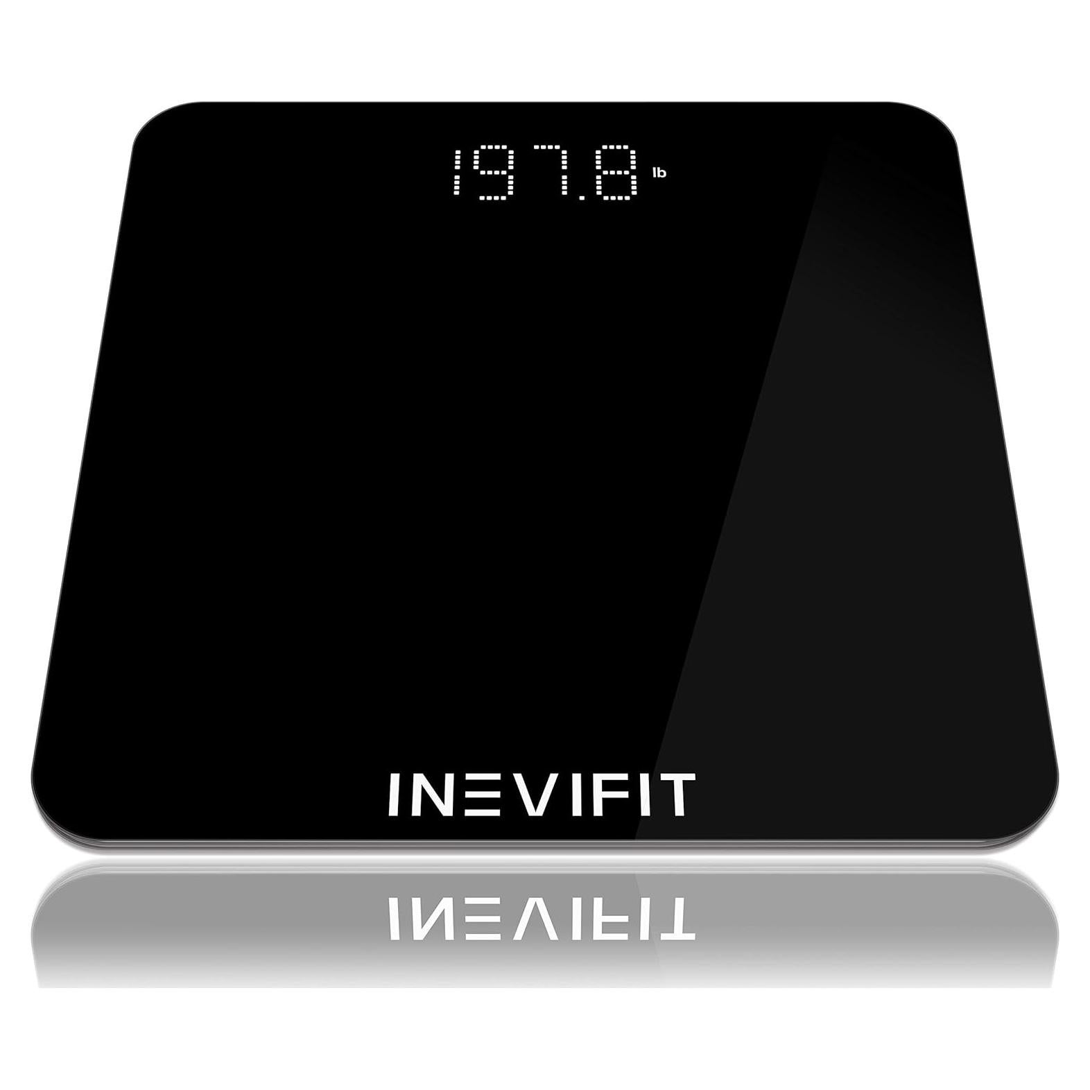 Báscula de Baño Digital INEVIFIT, Precisión 181 kg, Negro