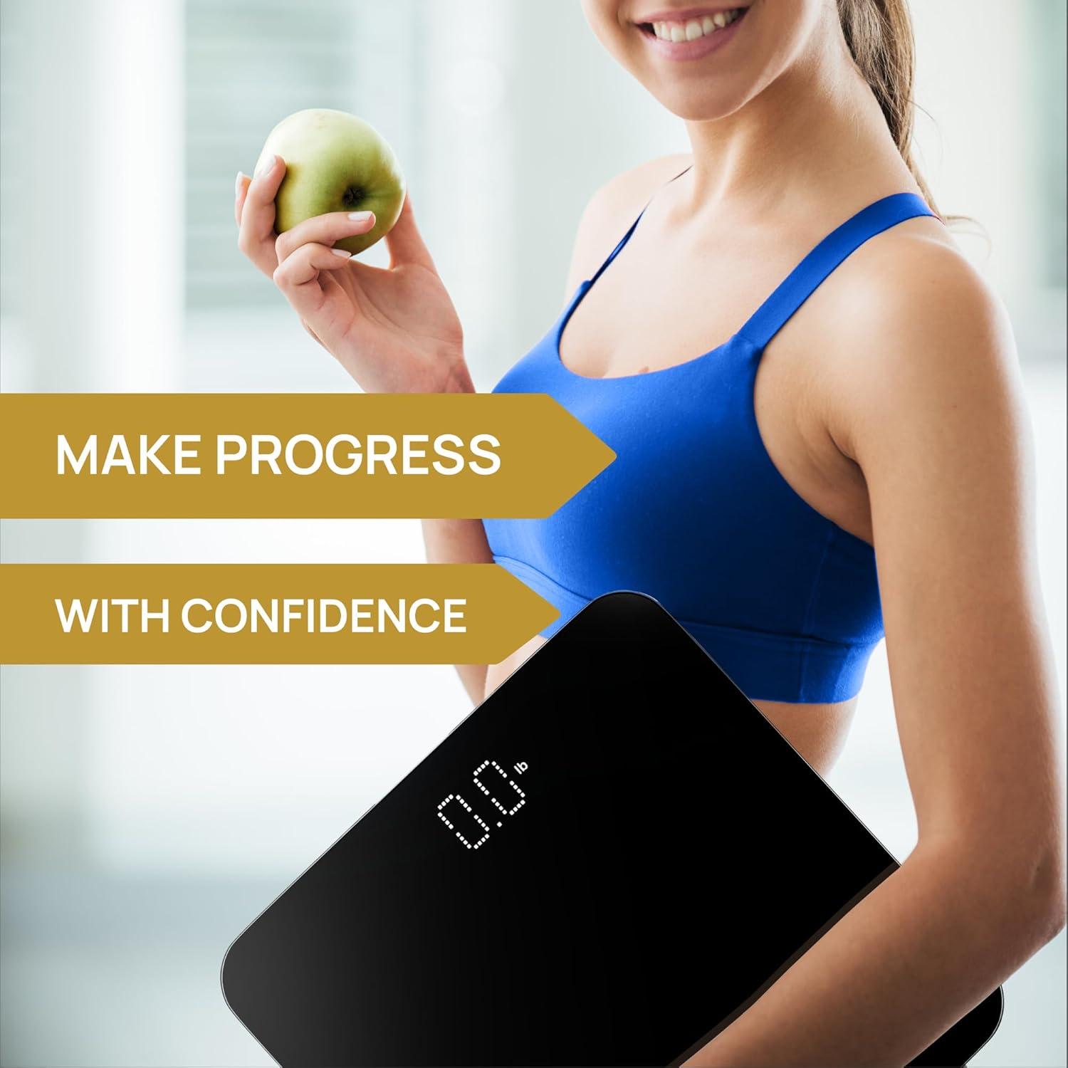 Báscula de Baño Digital INEVIFIT, Precisión 181 kg, Negro