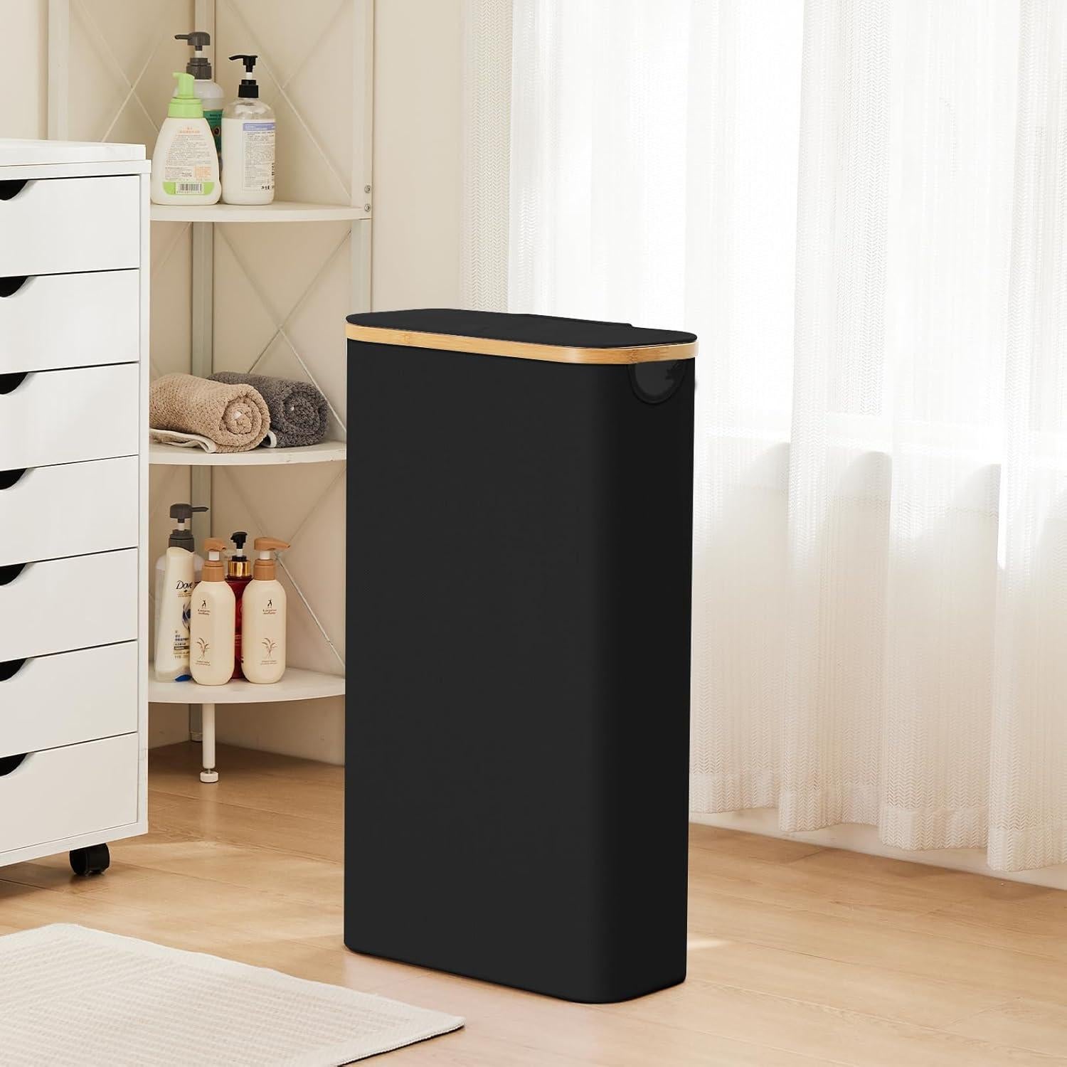 Cesta de Ropa Sucia Plegable 63L Mágica de Fiona Negra