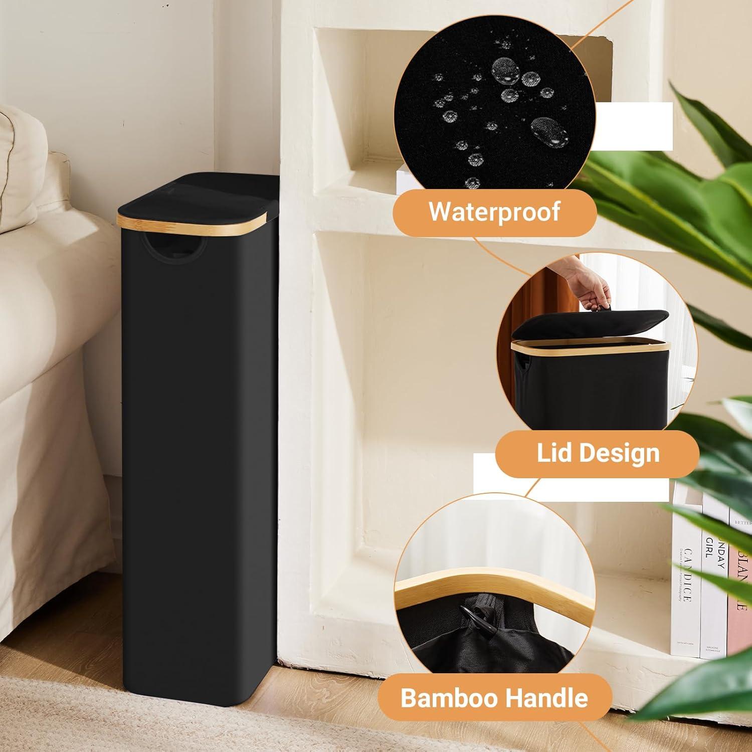 Cesta de Ropa Sucia Plegable 63L Mágica de Fiona Negra