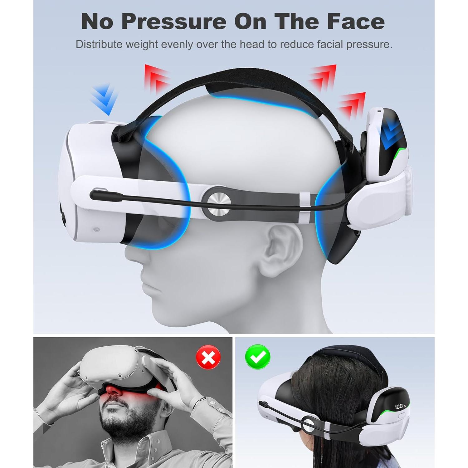 Correa Elite con Batería Magnética 6300mAh para Meta Quest