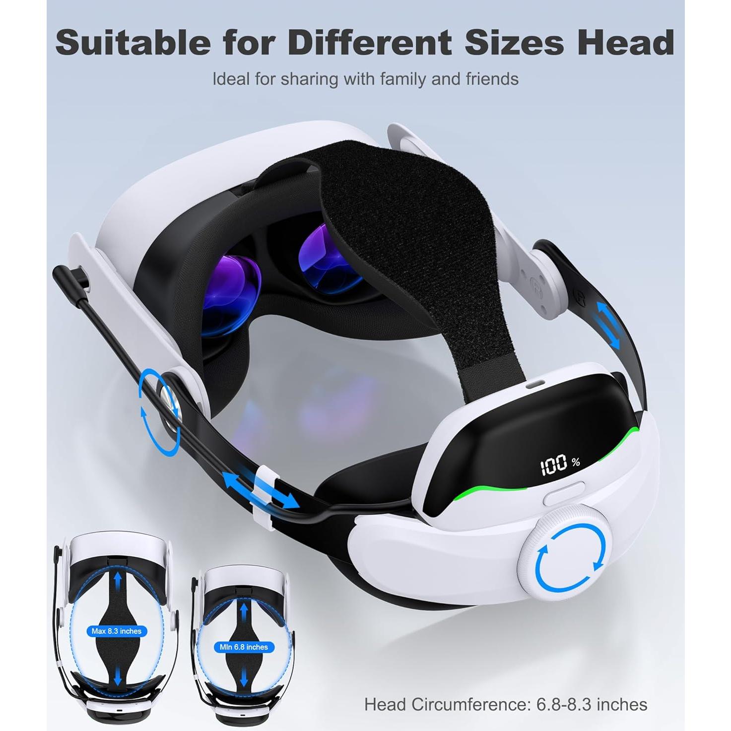 Correa Elite con Batería Magnética 6300mAh para Meta Quest