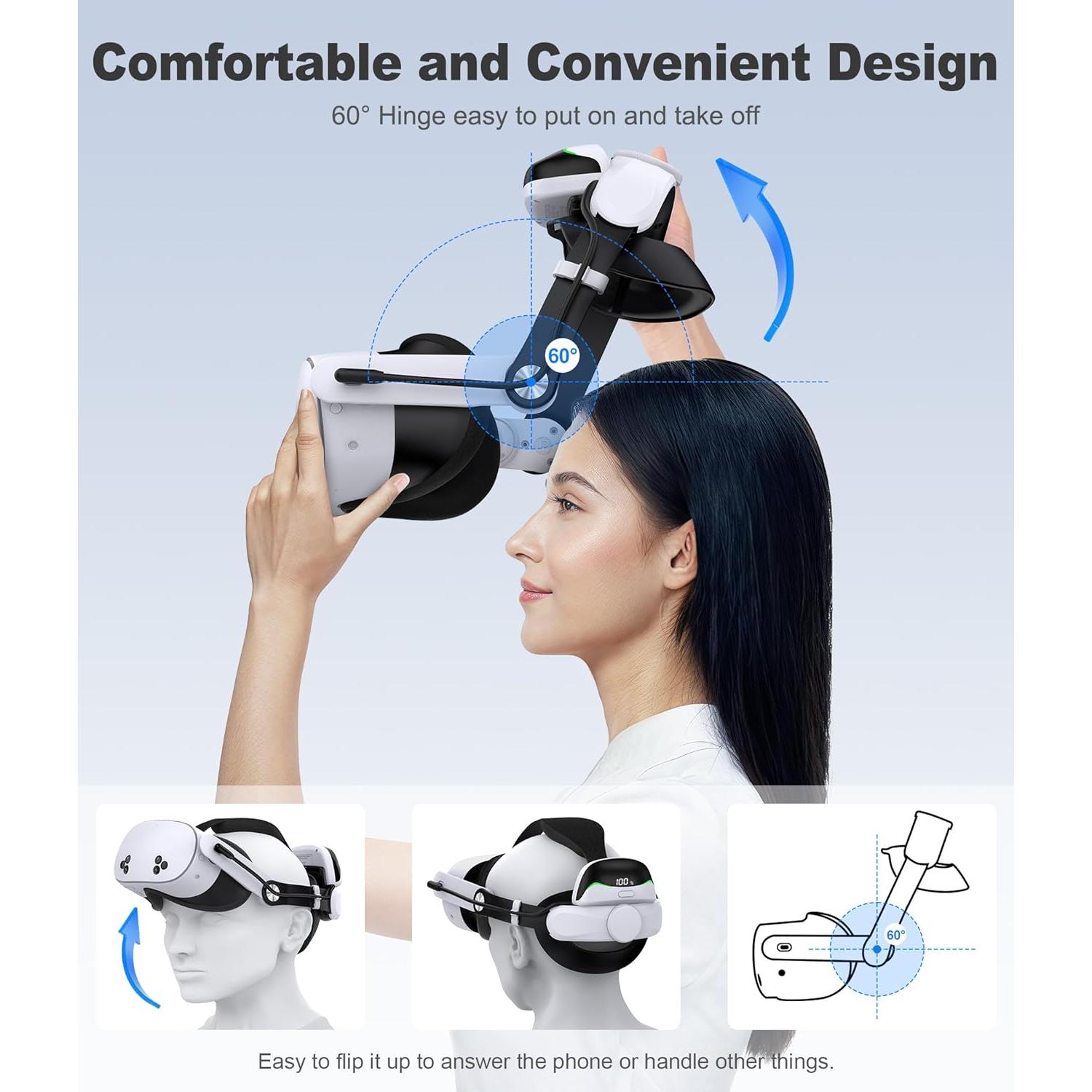 Correa Elite con Batería Magnética 6300mAh para Meta Quest