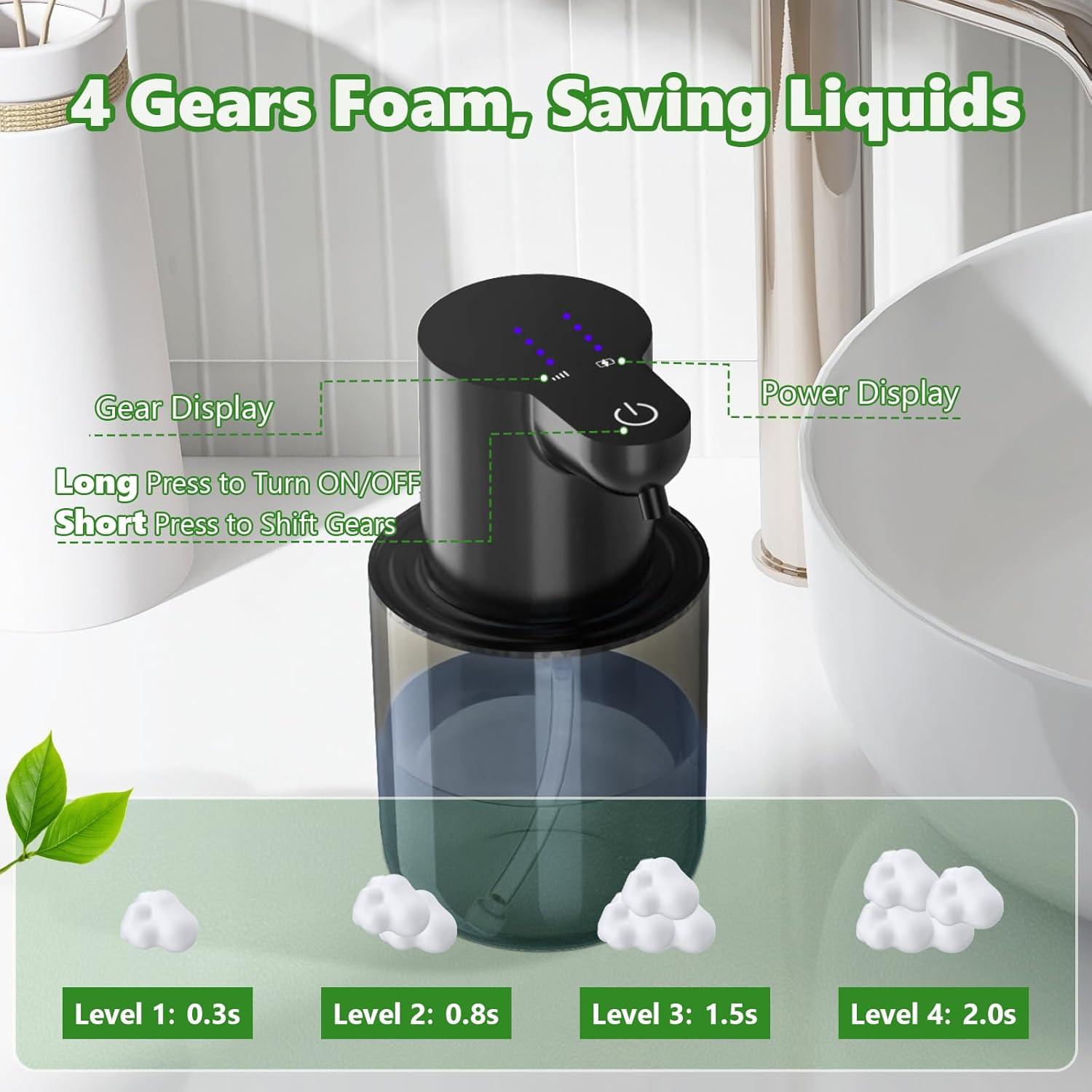 Dispensador Automático de Jabón Espumoso FFZZKJ 400ml Negro