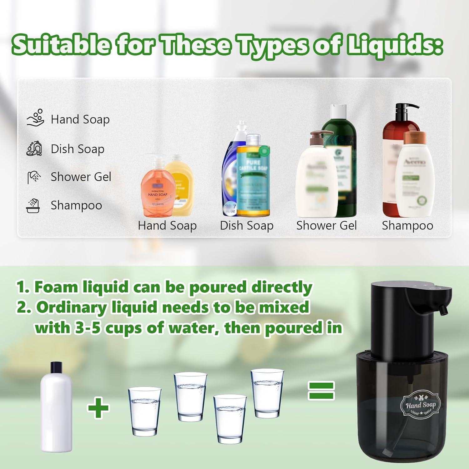 Dispensador Automático de Jabón Espumoso FFZZKJ 400ml Negro