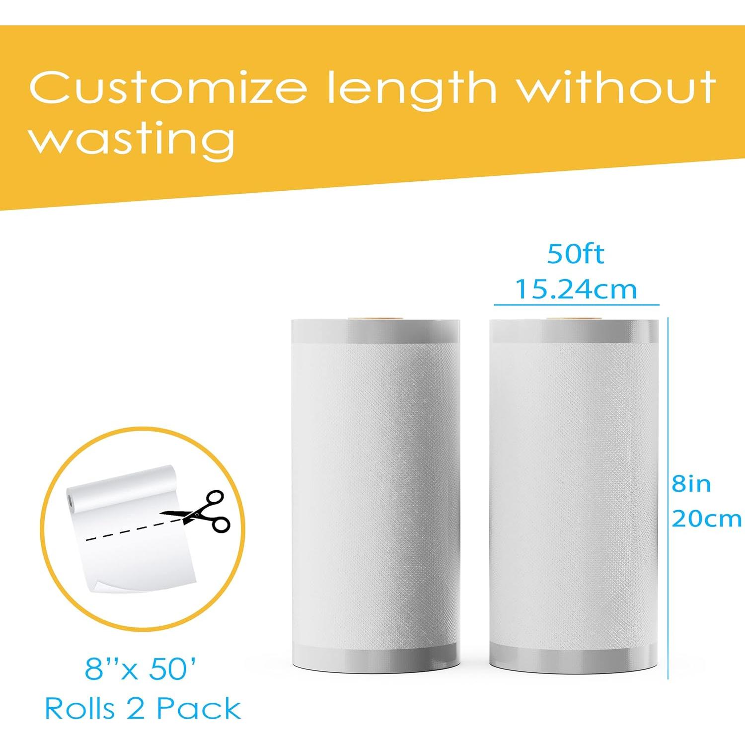 Rollos de Sellado al Vacío Houseables 8x50 cm, 2 Paquete