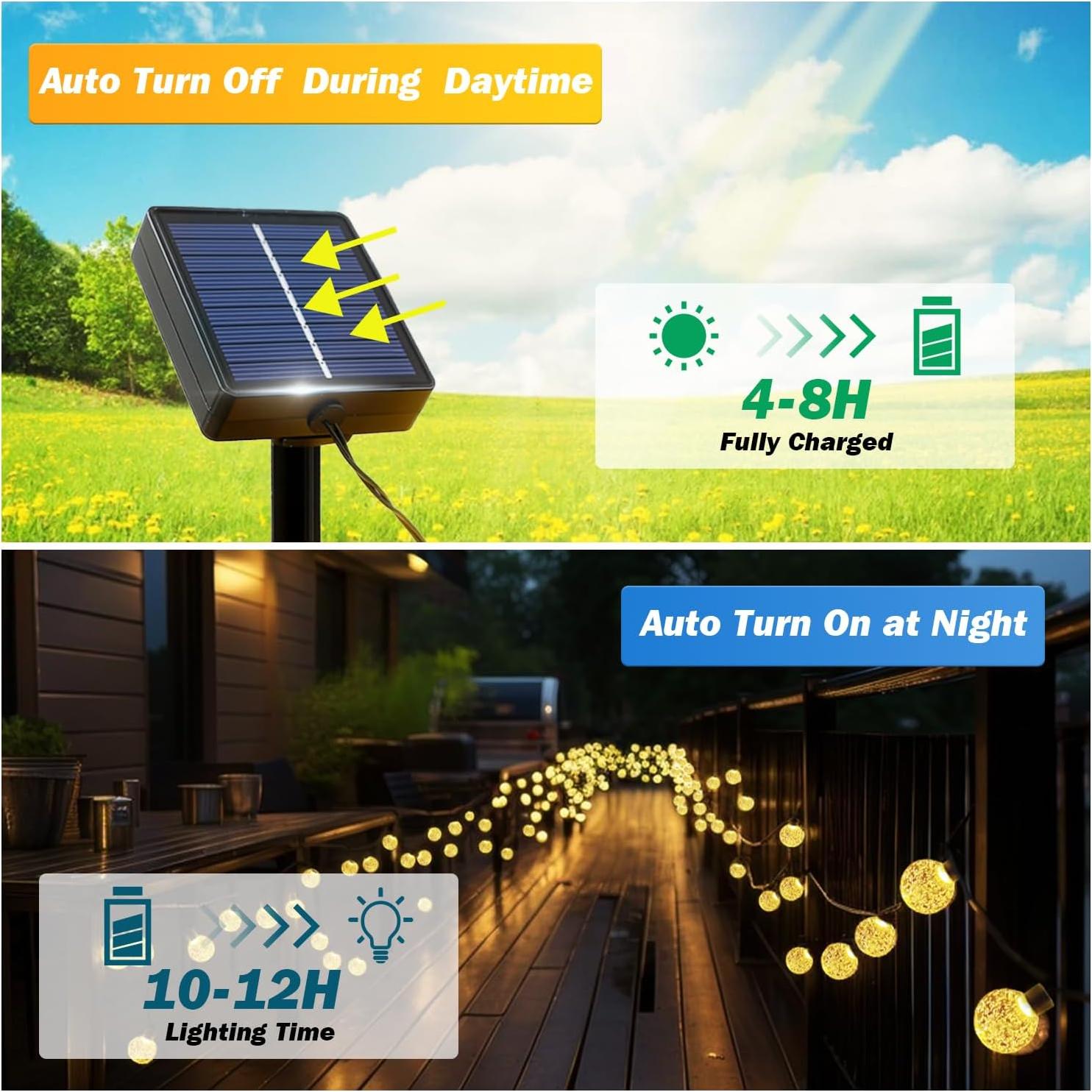 Luces Solares de Cadena USOKYO 200 LED 33.5m Blanco Cálido