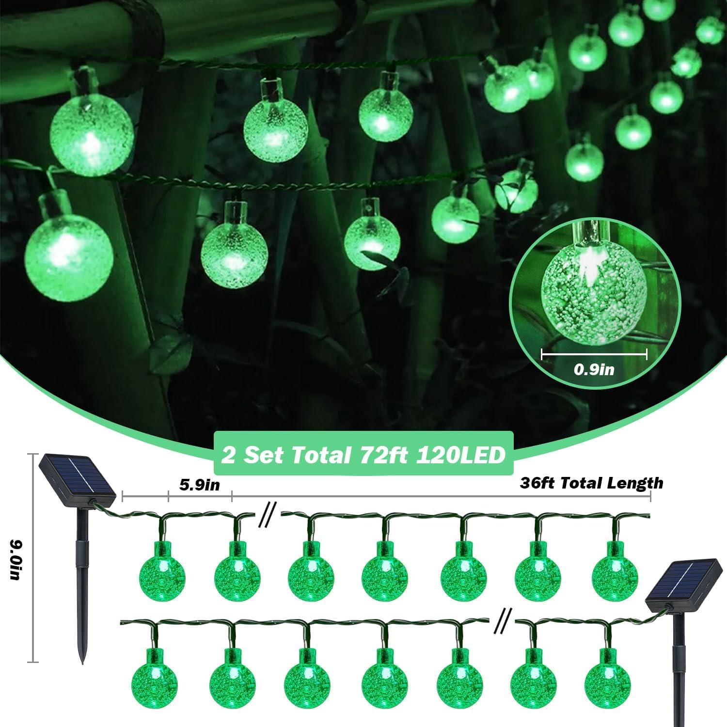 Luces Solares de Cadena USOKYO 120 LED 22m Verde Impermeables