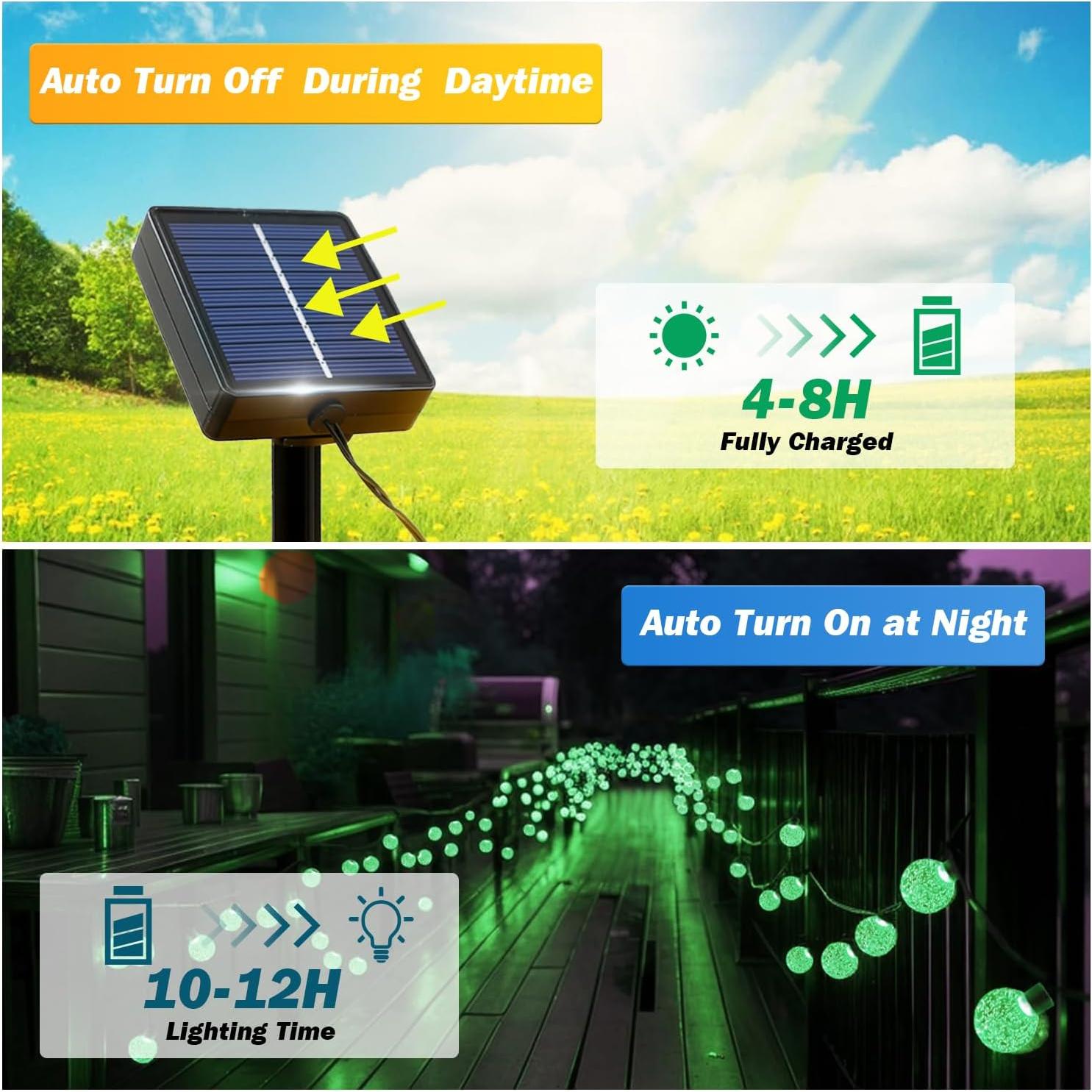Luces Solares de Cadena USOKYO 120 LED 22m Verde Impermeables
