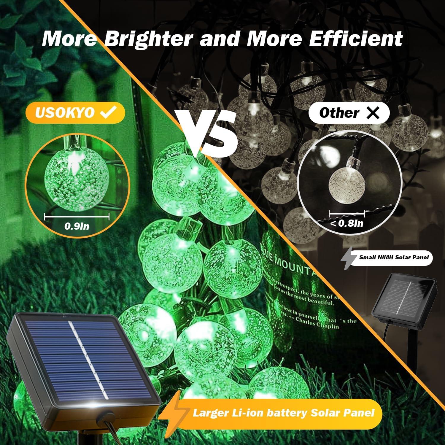 Luces Solares de Cadena USOKYO 120 LED 22m Verde Impermeables