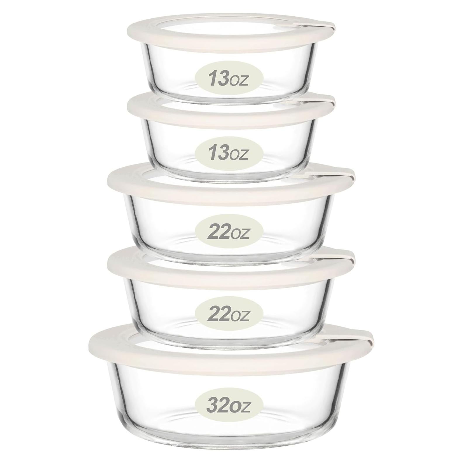 Juego de 5 Contenedores de Vidrio Urban Green 100% Libre de Plástico