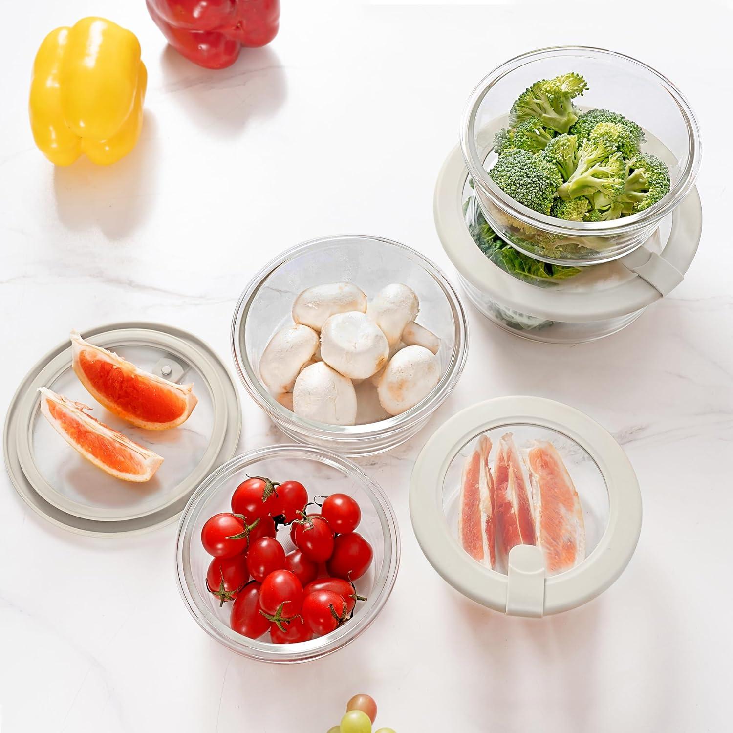 Juego de 5 Contenedores de Vidrio Urban Green 100% Libre de Plástico