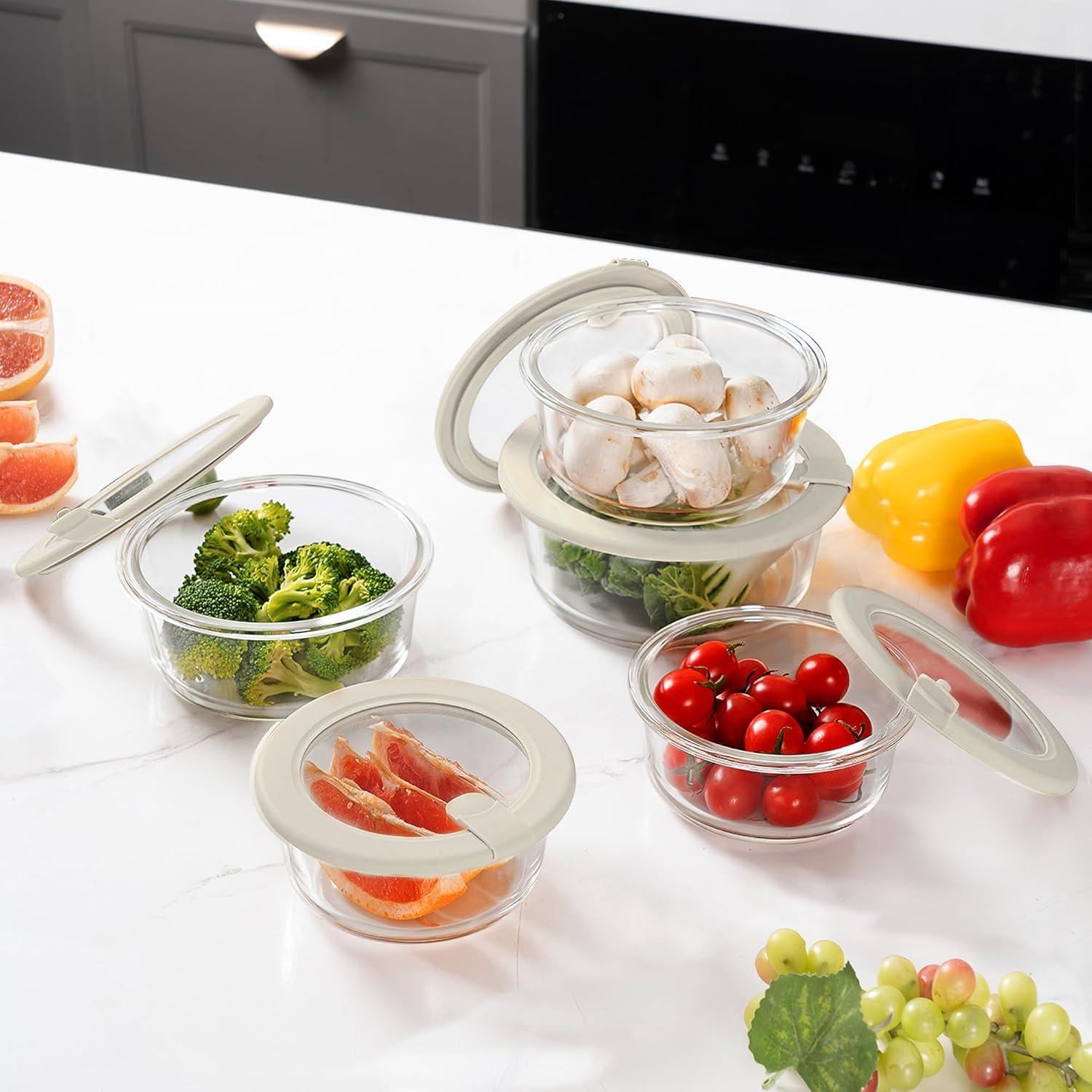 Juego de 5 Contenedores de Vidrio Urban Green 100% Libre de Plástico