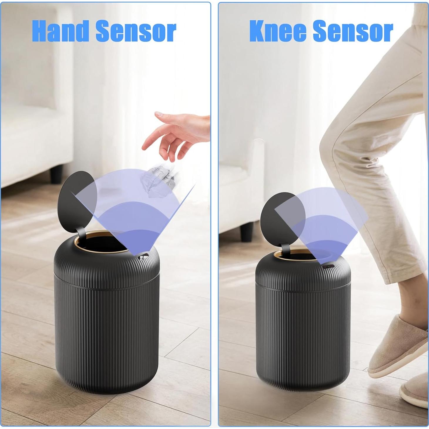 Papelera Automática URALFA 11L con Sensor de Movimiento Negra