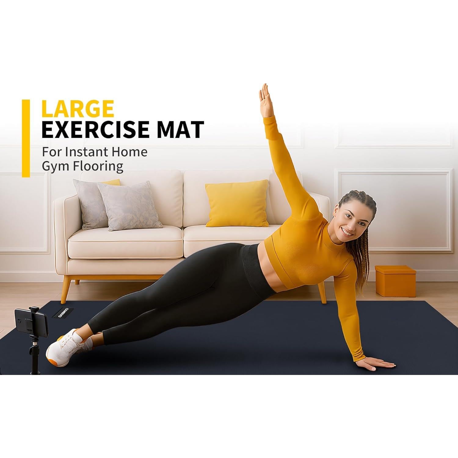 Alfombrilla de Ejercicio CAMBIVO 1.83x1.22m 7mm Antideslizante