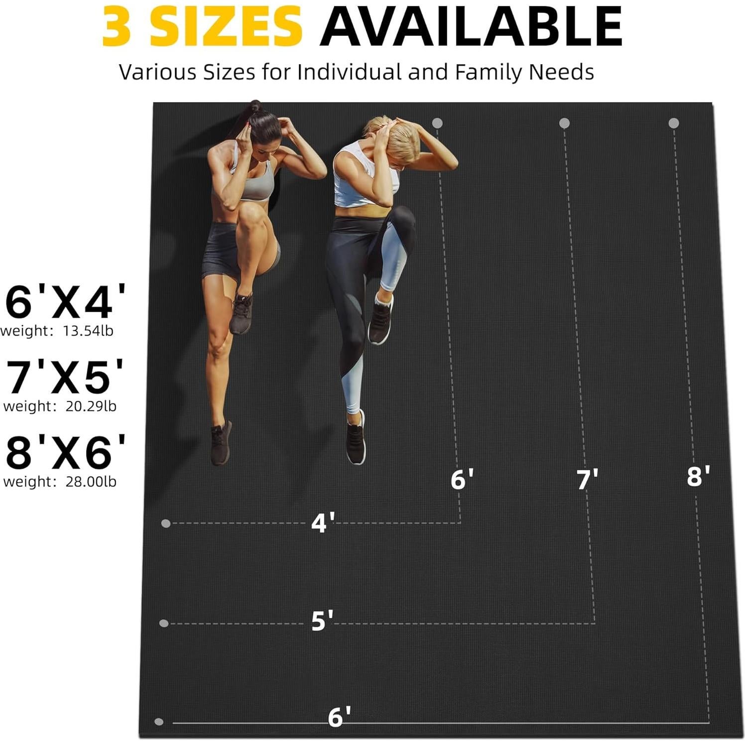 Alfombrilla de Ejercicio CAMBIVO 1.83x1.22m 7mm Antideslizante