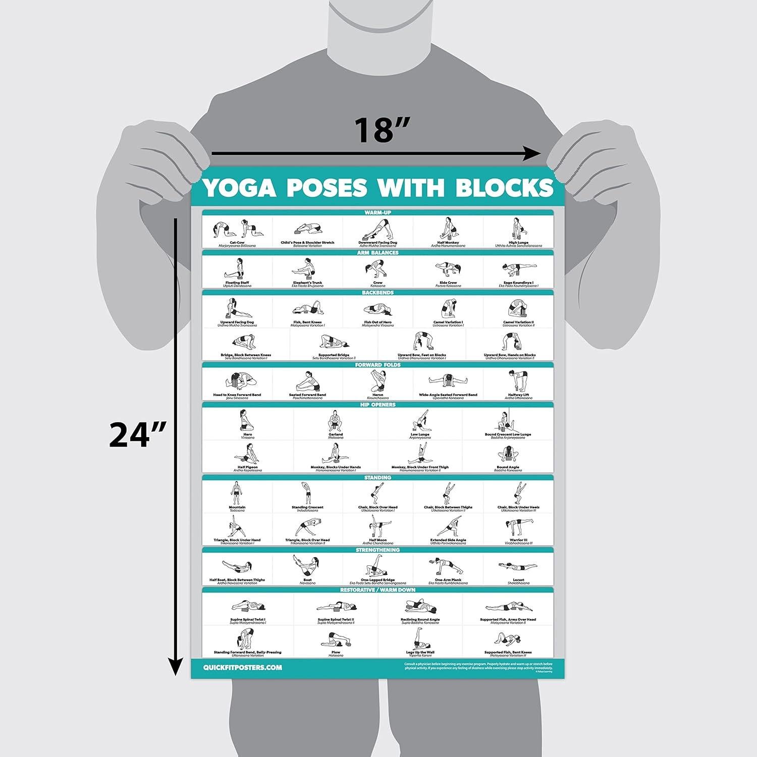 Paquete de 2 Bloques de Yoga Palace Learning + Póster 45.72x60.96cm