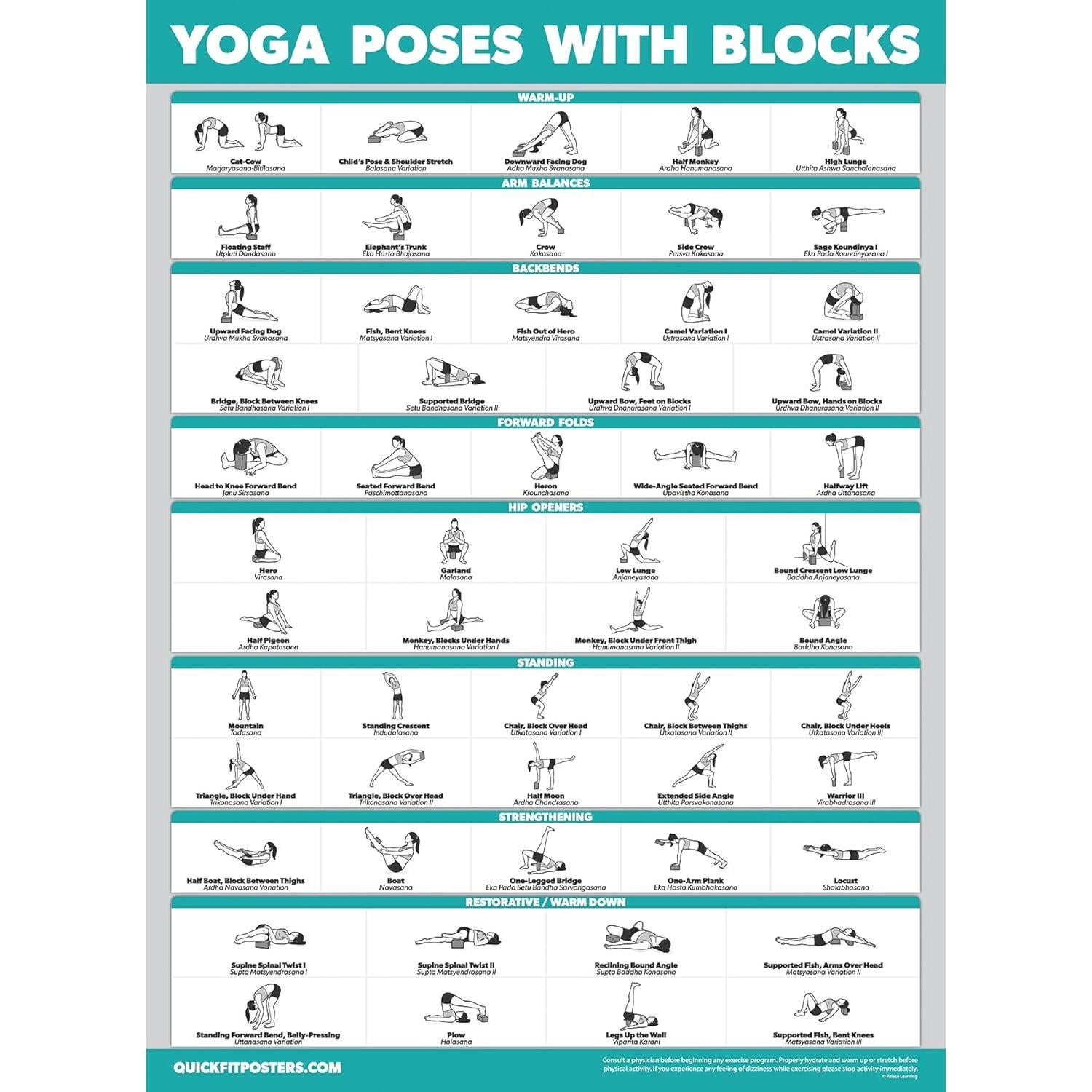 Paquete de 2 Bloques de Yoga Palace Learning + Póster 45.72x60.96cm