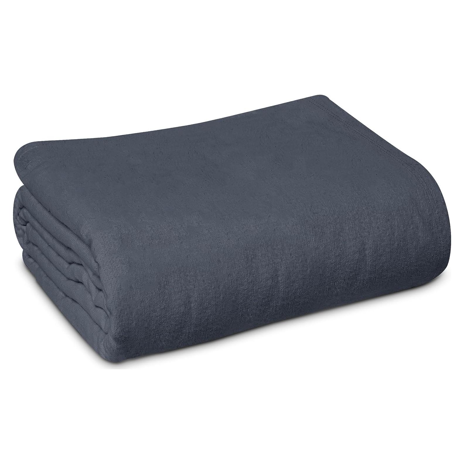 Linteum Textile Supply 100% Cotton Hospital Patient Bath Blanket, Bed Bath Sheet, Twin Blanket Lightweight Sheet Blankets 70x90 in, 1.75 lb. Charcoal